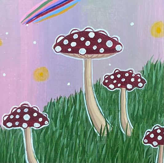 “Mini Mushrooms” original acrylic painting
