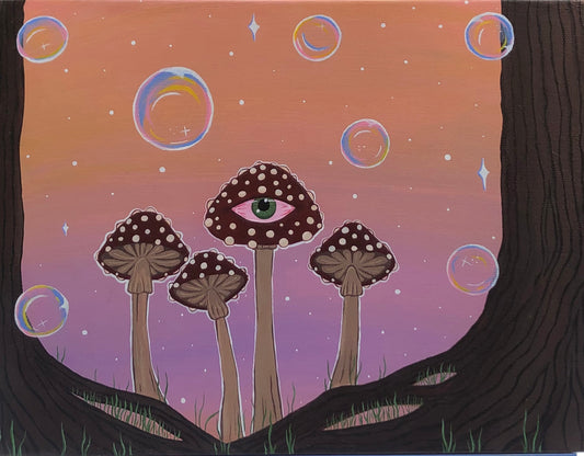 “Shrooms” original acrylic painting